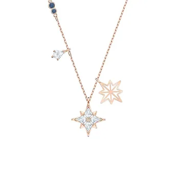 

High quality SWA Star female romantic mysterious crystal element snowflake star crystal clavicle Necklace