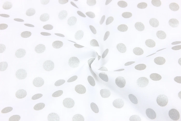 50x140 см Блестящая серебряная блестящая бронзовая ткань в горошек, позолоченная ткань с принтом, ручная работа, платье для одежды, детская одежда, хлопок