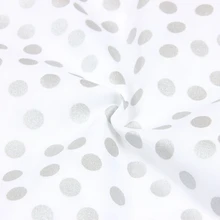 50x140 см Блестящая серебряная блестящая бронзовая ткань в горошек, позолоченная ткань с принтом, ручная работа, платье для одежды, детская одежда, хлопок