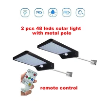 2/4pcs Led Solar Light Outdoor Waterproof Lighting For Garden Wall 48 leds Four Modes Rotable Pole Solar Lamp Newest security ga