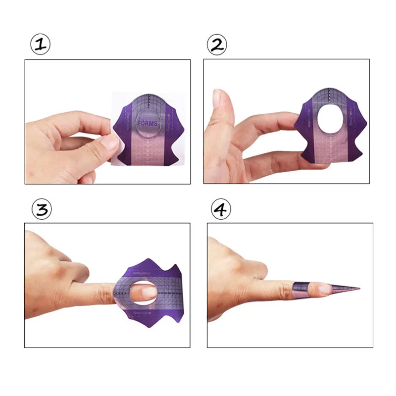 Finger Angel 50/100/500 шт. формы ногтей Nail Art Руководство Фиолетовый Бумага Гель-лак для ногтей УФ расширение французский Сделай Сам Маникюрный Инструмент LM007