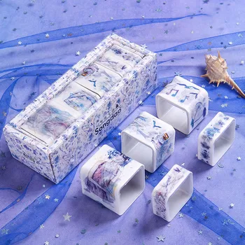 

5Pcs Kawaii Adhesive Tape Cute Anime Washi Tape Starry Sky Masking Tapes For Kids Scrapbooking DIY Supplies Stationery