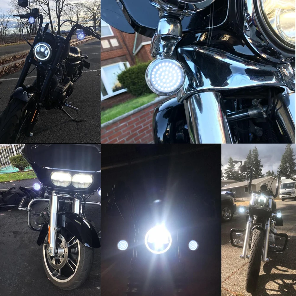 Мотоцикл " передний/задний светодиодный сигнал поворота вставки свет 1157/1156 основания пуля стиль для Sportster Tri Glide Softail 11-17