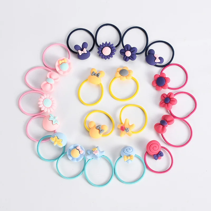 20 шт./компл. милый мультфильм девушка волос Веревка кольцо красочные эластичные