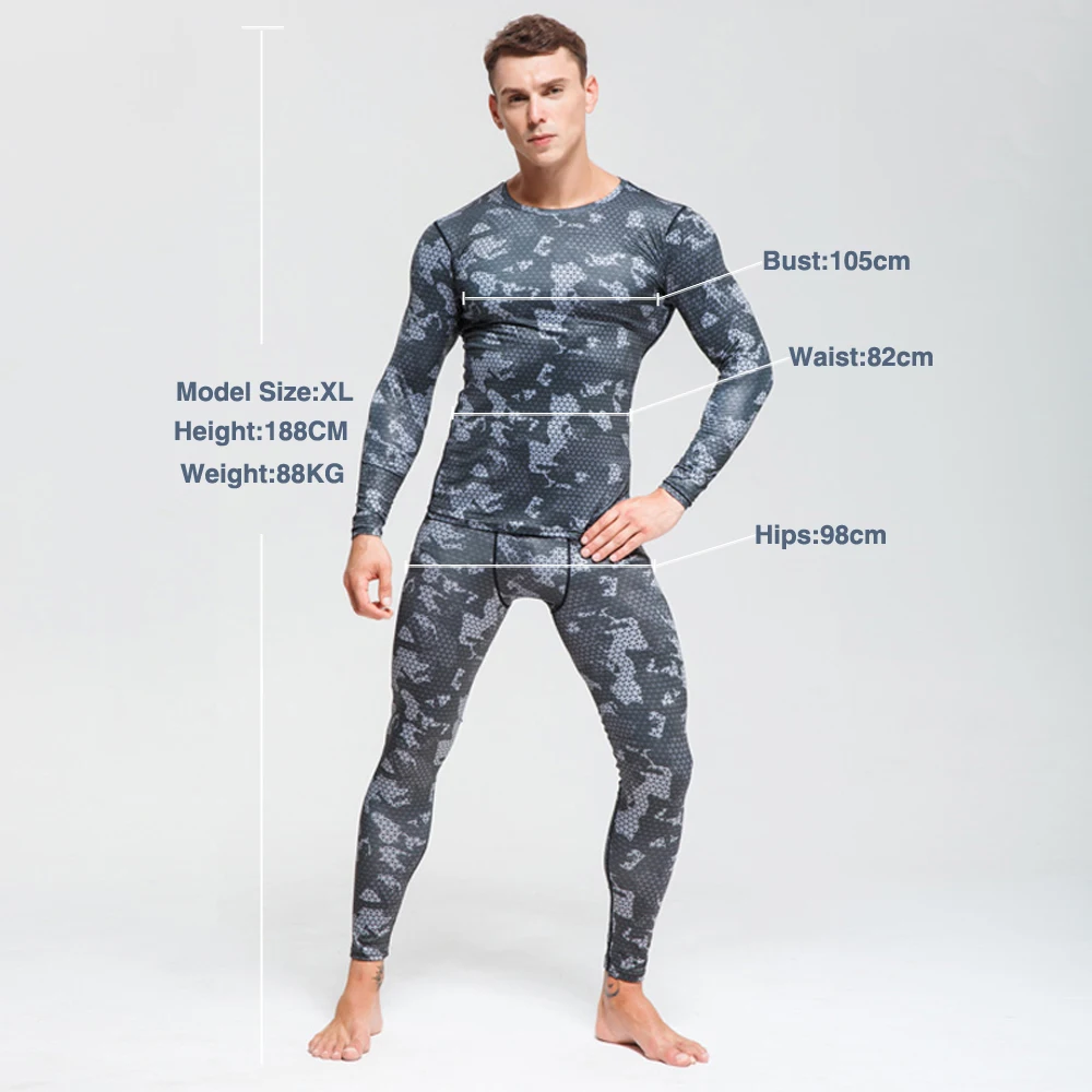 long johns underwear Men's Combat Camouflage Thermal Underwear Set Long Johns Winter Thermal Underwear Base layer Men Sports Compression Sports Sets cotton long underwear