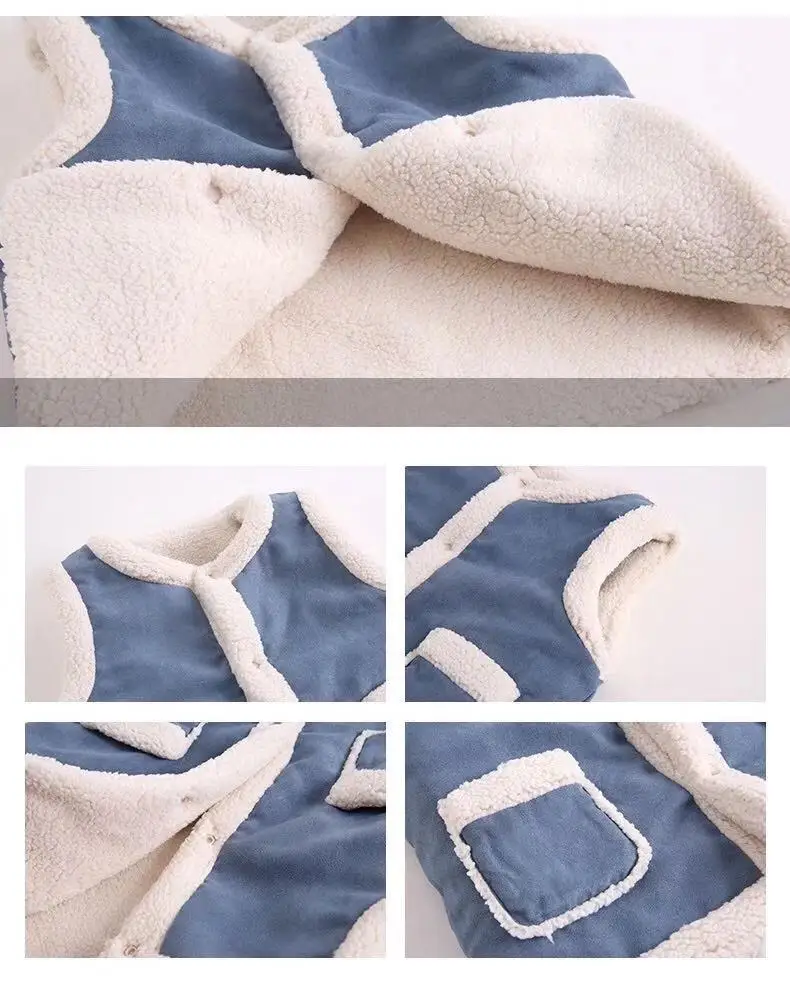 kids winter wasitcoat Suede Fabric outerwear children VEST Girls boy clothes winter