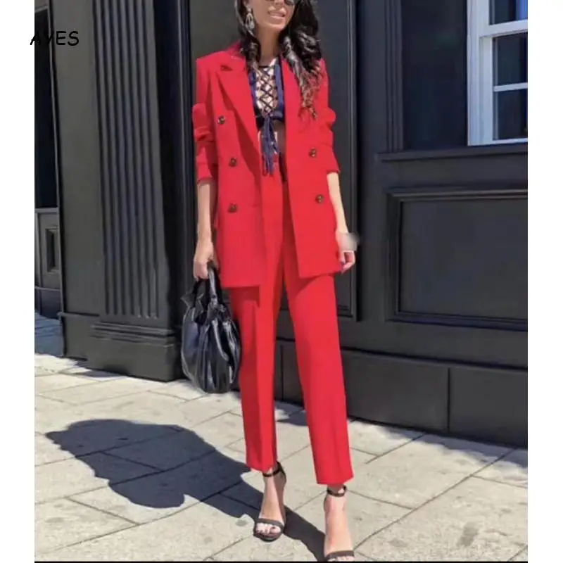 

Autumn Winter Women Suits Formal Sets New 2020 Women Office Lady Work Blazer Pant Suit Business Wear Notched Blazer Jacket Pants