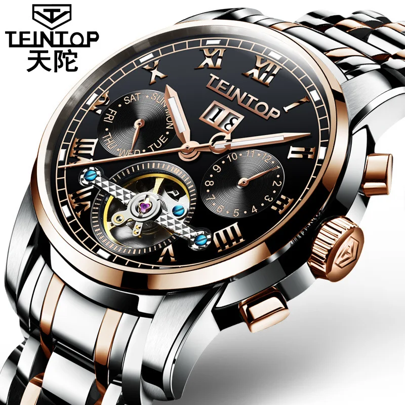 

Days Tuo Brand Fully Automatic Analog Watch Tourbillon Waterproof Night Light Multi-functional MEN'S Watch