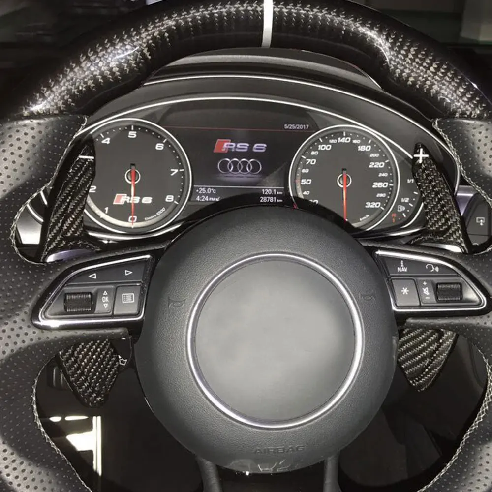 Для Audi A3 A5 A4L A6L TTS S8 рулевое колесо сдвиг весло переключения накладка Настоящее углеродное волокно DSG