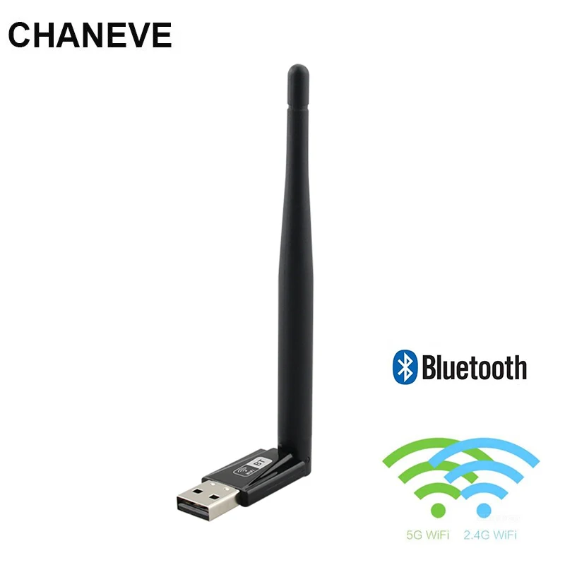 CHANEVE 2in1 BT WiFi Adapter Free drive 600Mbps 802.11ac Wireless USB