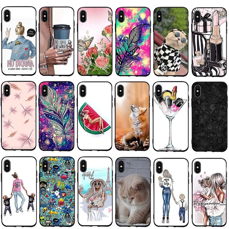 Для iPhone X A1865 A1901 чехол мягкий силиконовый из ТПУ для Apple 10 Ten крышка с рисунком