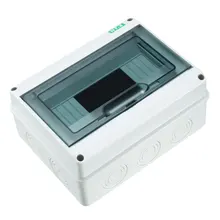 Uxcell ABS Прозрачная крышка распределительная коробка для автоматического выключателя внутри на стене 8Way 200x155x92 мм