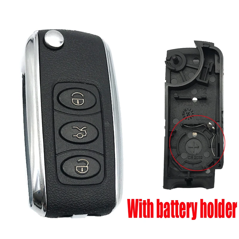 3 כפתורים מתקפל Flip מפתח fob עבור בנטלי החלפת ללא להב רכב חכם מרחוק מפתח shell Case