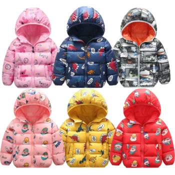 

Children's Jacket 2019 New ChildrenNewborn Hooded Plus Velvet Velvet Multicolor Cotton Coat Boys and Girls Thick Cotton Coat