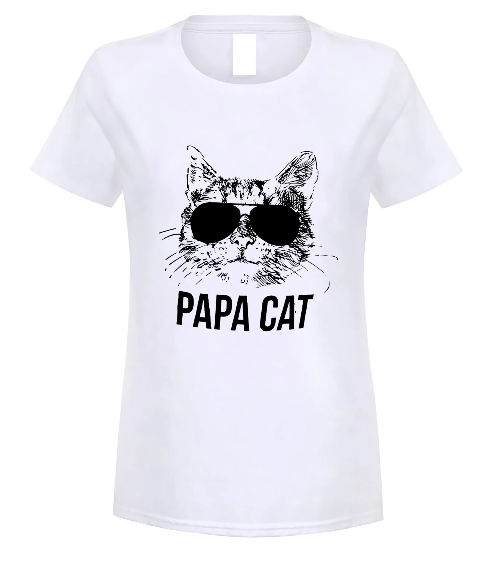 Father's day Papa и I Love ca футболка подарок для мужа для отец, папа, чтобы быть новым папа Father's day кота футболка - Цвет: women white