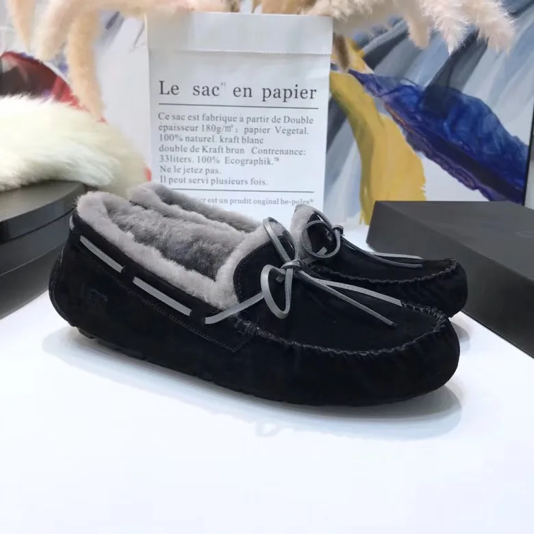 

2019 Brand Ivg Australia Style Men's Loafers Winter Warm Soft Moccasins Genuine Leather Flats Leisure Driving Shoes Black