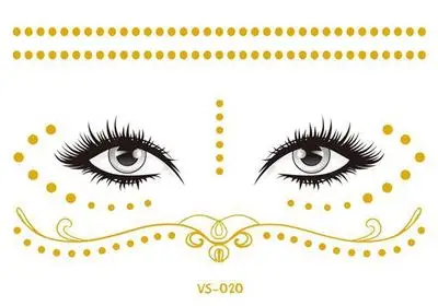 Новинка, золотые Временные татуировки для лица, водонепроницаемые наклейки для макияжа с веснушками, наклейка на глаза - Цвет: TY824