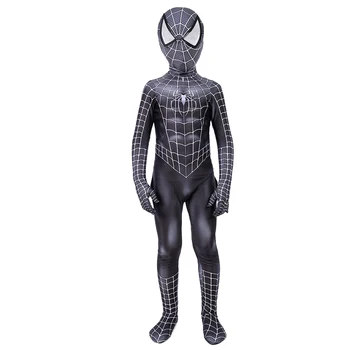 

Children Lycra Spandex Black Spiderman Costume Kids Child Venom Spider-Man Cosplay Zentai Suit Halloween Jumpsuit