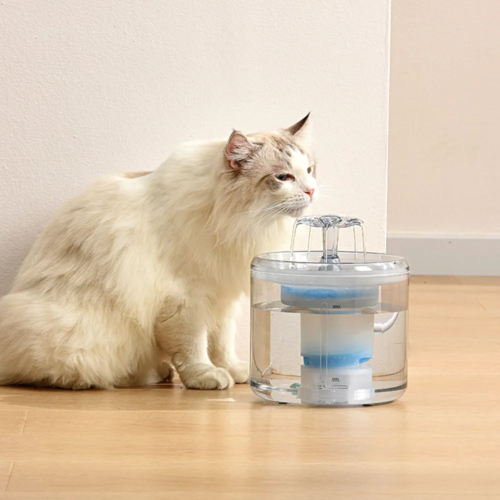 

New 2.6L Automatic Cat Dog Water Fountain Electric USB Dog Cat Mute Drinker Water Feeder Bowl Transparent Pet Drinking Dispenser