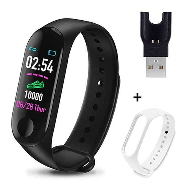 Plus Bluetooth-compatible Smart Watch Heart Rate Blood Pressure Health Wristband IP65 Waterproof Fitness Tracker Watch M3