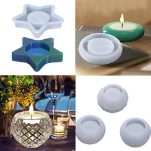 

Oval Candlestick Silicone Mold Heart Candle Storage Epoxy Resin Mold for DIY Epoxy Resin Candle Holder Crafts Home Decoration