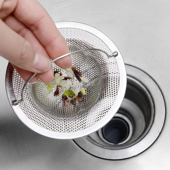 

2pcs Stainless Steel Kitchen Sink Strainer Basket Petal Shape With Handle Accessories Bath Anti-clogging Drain Filter Easy Clean