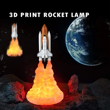 

New Space Shuttle Lamp And Moon Lamps In Night Light By 3d Print For Space Lovers Rocket Lamp