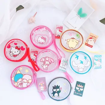 

Hello Kitty My Melody Cinnamoroll PomPomPurin Little Twin Stars Bad Badtz-maru Coin Purse Cartoon Coin Key Storage Bag for Girls