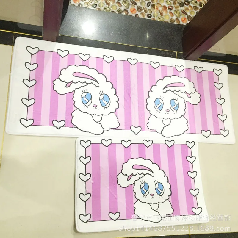 45*110 см мультфильм милое животное, кролик печатных розовая дорожка гостиная спальня детские коврики для игр Ванная комната коврик на кухню