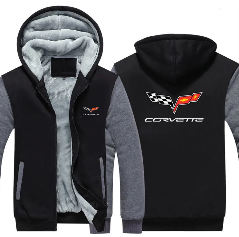 Повседневные мужские хлопковые теплые мужские толстовки Chevrolet corvette на молнии мужские утепленные куртки - Цвет: 20