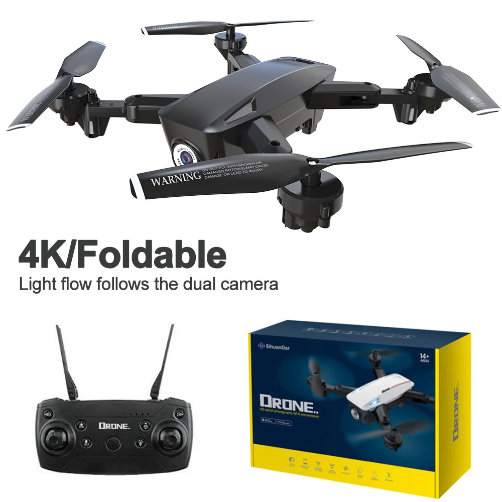 RS537 радиоуправляемые дроны Квадрокоптер с 4K камерами WiFi складные Двойные камеры