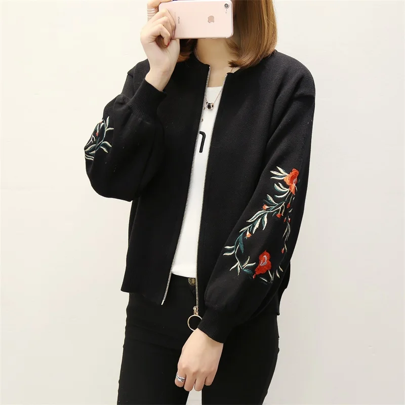 B1 Джемпер, прямые продажи, Ohclothing, новинка весны, большой размер, женский свитер с вышивкой, рукав на молнии, кардиган, пальто, F1761 - Цвет: B1