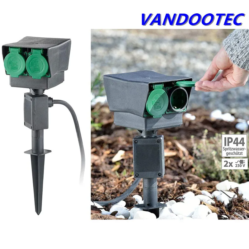 

Outdoor Socket 2-Way EU Plug Ground Spike 3680W 16A Energy Column Waterproof Power Socket Outlet For Garden Décor Lawn Mower