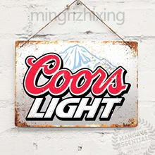 Coors luz cerveza bebida Vintage estaño señal Metal decoración cartel pared decoración puerta placa arte colección, decoración de casa