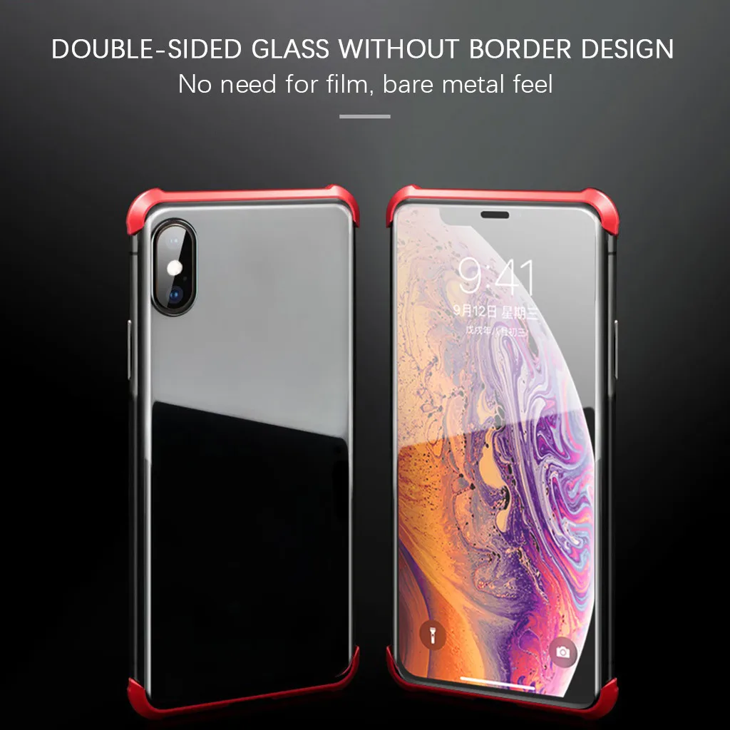 Luxury Hard Matte Cover For iPhone7P/8Plus Magnetic Adsorption & Clear Tempered Glass Back scratch-resistant Phone Case