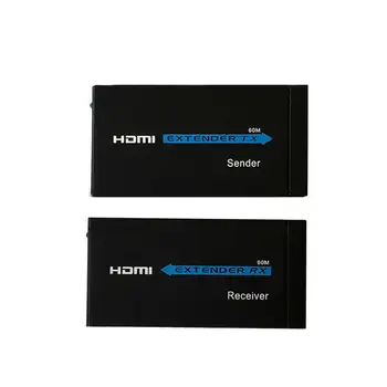 

60m HDMI Extender 1080P 3D HDMI Male To Female Splitter Transmitter Receiver TX/RX Extender over Cat5e/Cat6 Cable For PC TV