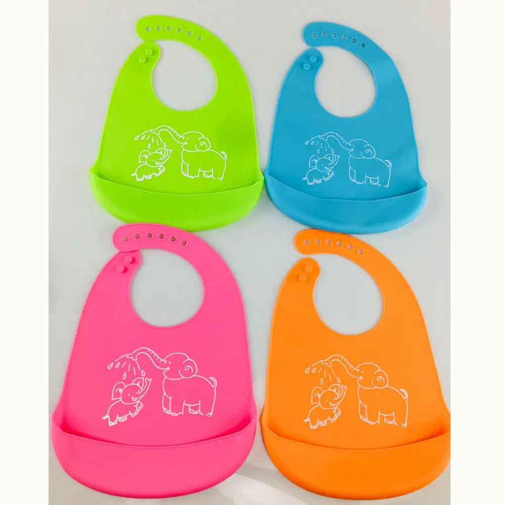 Baby Stuff Waterproof Silicone Bib Feeding Baby Newborn Cartoon Aprons Adjustable Baby Bibs Burp Cloths Bandana Bibs Baby Bibs
