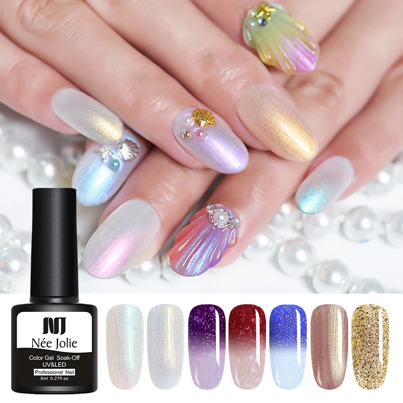 

NEE JOLIE 8ml Summer Ocean Series Gel Nail Polish Colorful Soak Off UV LED Gel Nail Varnish DIY Decoration Summer Nails