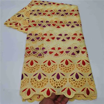 

5 Y Swiss lace fabric 2020 heavy beaded embroidery African lace fabrics 100% cotton fabric Swiss voile lace in Switzerland HL114