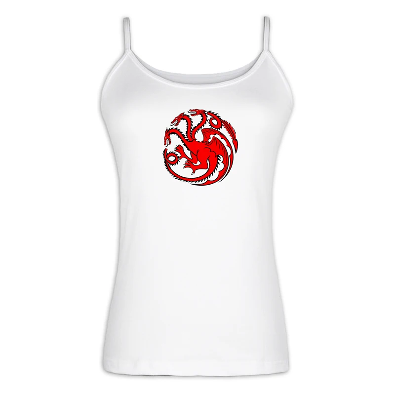jfSingletS2184W Драконы, Игра престолов, Дом Таргариен Королевского десантного огня и крови, женский сексуальный жилет, майка, хлопок, на бретельках, топы, подарок - Цвет: jfSingletS2184W