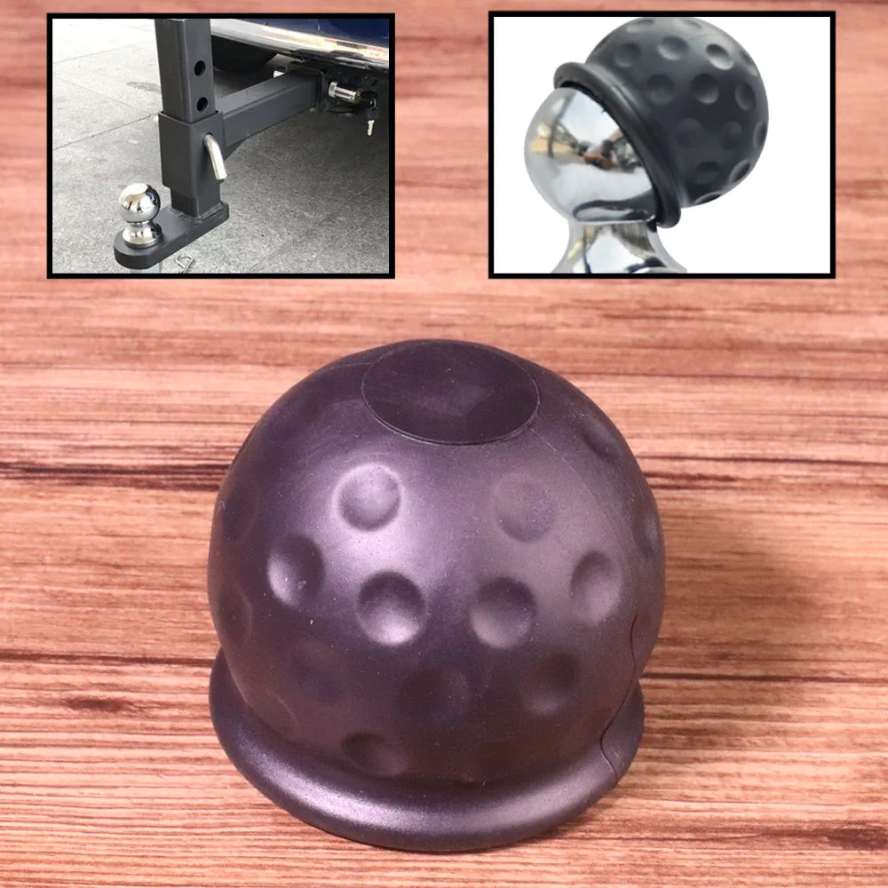 50mm Black Tow Bar Ball Cover Protective Cap Towing Hitch Caravan Black Trailer Towball Protector Cap Trailer Ball Head Cover (1)