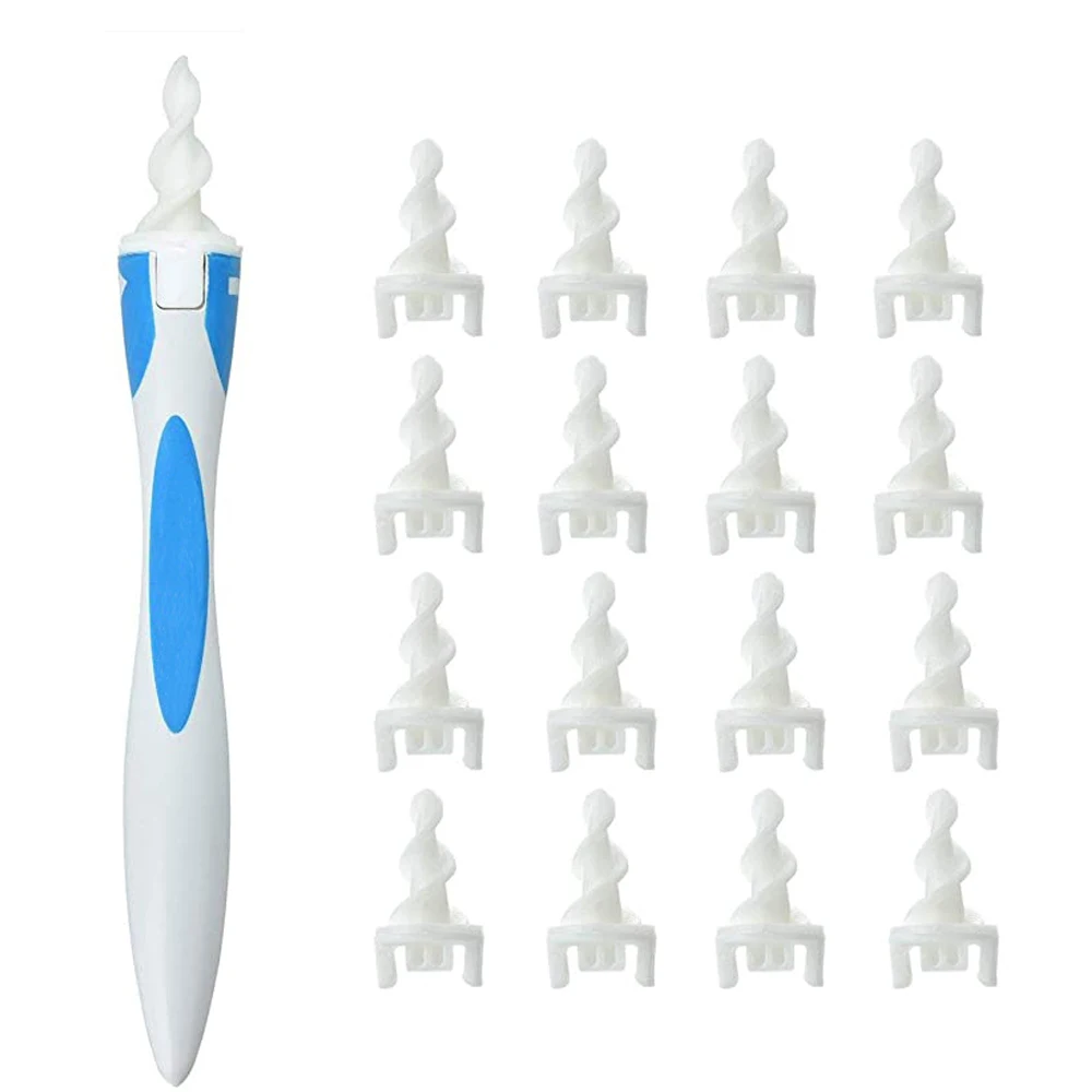 16-Replacement Tips Remover-Tool Ear-Cleaner Soft-Silicone with Simply-To-Grab-And-Extract-Earwax