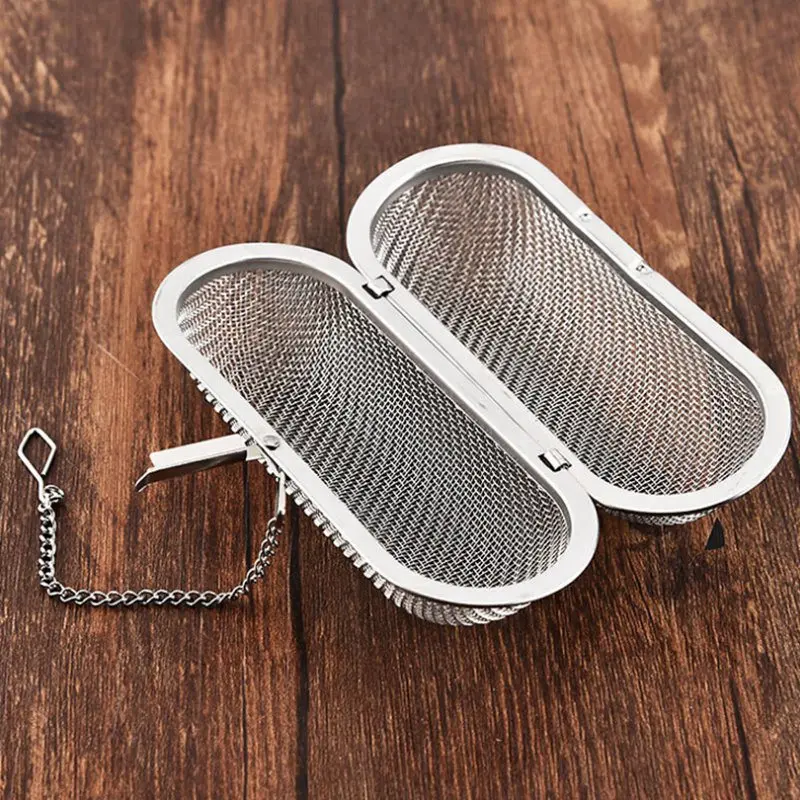 

Oval Shape Mesh Tea Infuser Filter Teapot Tea Strainer Ball Stainless Steel Reusable Teabag Spice Tool Accessories