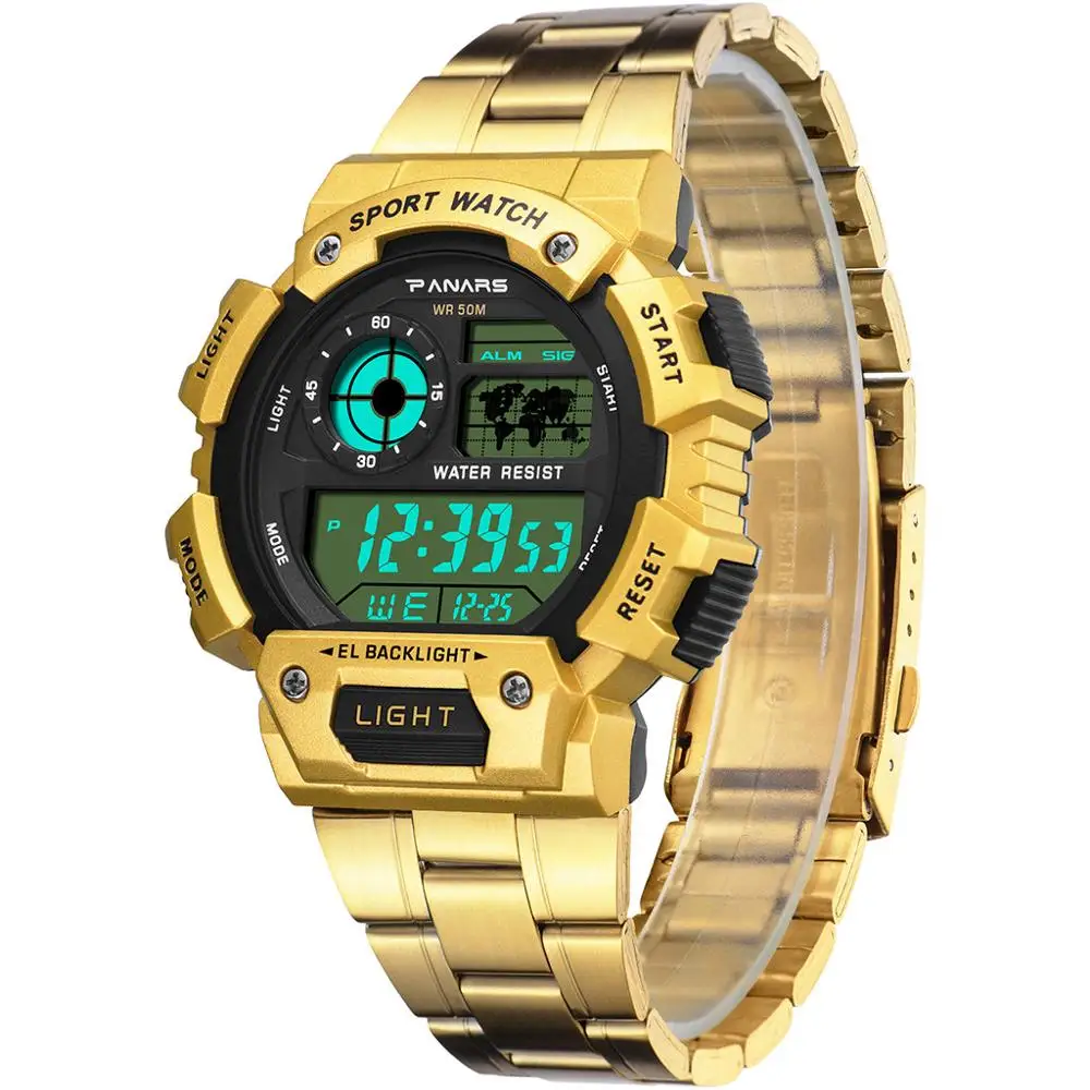 

Men's Sport Men Analog Alloy Steel With Luminous Multi Function Date Waterproof Military 5 Bar Fashion Men's Electronic Watch