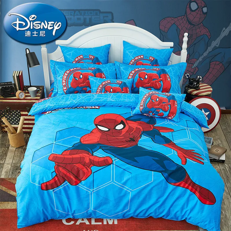 Disney «мстители», «Человек-паук» и 3D принт комплект постельного белья для взрослых пуховое одеяло крышка наволочки для подушек, постельное белье хлопок украшение для спальной комнаты мальчиков