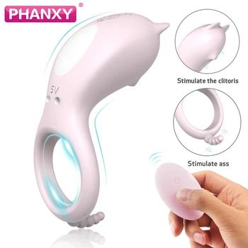 

PHANXY Cock Ring Male Vibrate Penis CockRing Vibrator Clitoris Stimulate Delay Ejaculation Sex Toy for Couple Men Adult Product