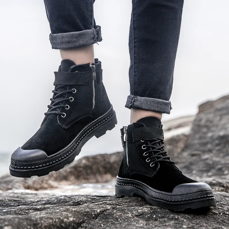 Зимние ботинки Martens; мужская повседневная обувь; мужские кожаные ботинки Dr на шнуровке из искусственной кожи; Дизайнерские кроссовки; мужские водонепроницаемые Нескользящие ботинки