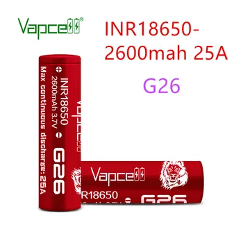 

Free shipping Original Vapcell G26 INR 18650 2600 mAh 25A rechargeable li-ion battery rewrap H26 beats VTC5A