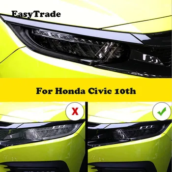

For Honda Civic 2019 2018 2020 TPU Transparent Black Film Car Headlight Protective Film Anti-scratch Sticker Car Styling 2 Pcs