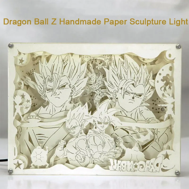 3D Dragon Ball Z Goku Vegeta светодиодный Ночной светильник DIY ручной работы бумажная скульптура светодиодный ночник USB бумажный резной светильник Рождественский подарок